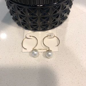 Unique half pearl earrings